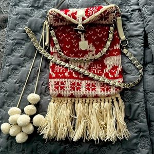 Dolce & Gabbana Limited Edition Holiday woven wool, leather, chain handbag